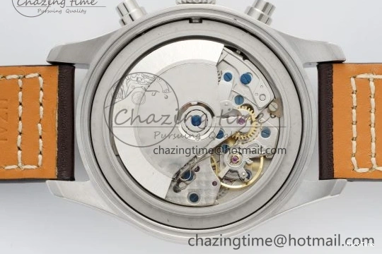 MIROTIME 0524 Pilot Chrono SS AZF 1:1 Best Edition Blue Dial on Brown Leather Strap A TimelessDesign 7060